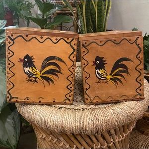 Vintage wooden canisters